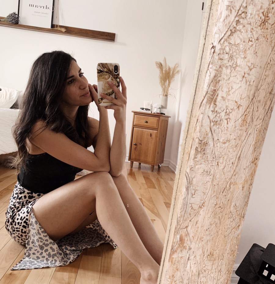 Close up leopard skirt